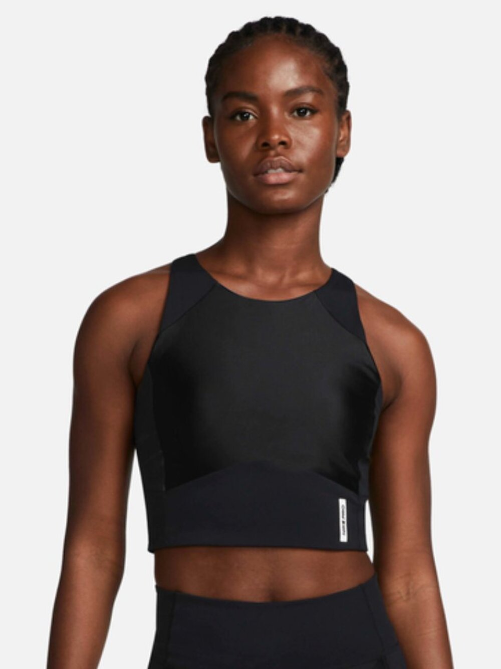 Nike Pro Women's Black/Photon Dust Dri-FIT Racerback Cropped Tank Top Size M
